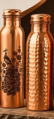 Rows of finished copper bottles ready for QC